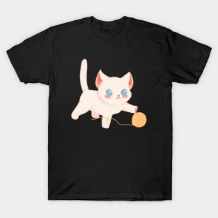 Funny And Cute Cat With A Ball Of Wool T-Shirt